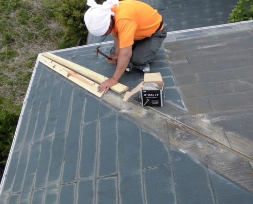屋根の板金部補修工事